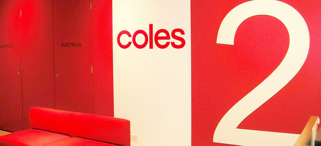 Coles reception wall graphics