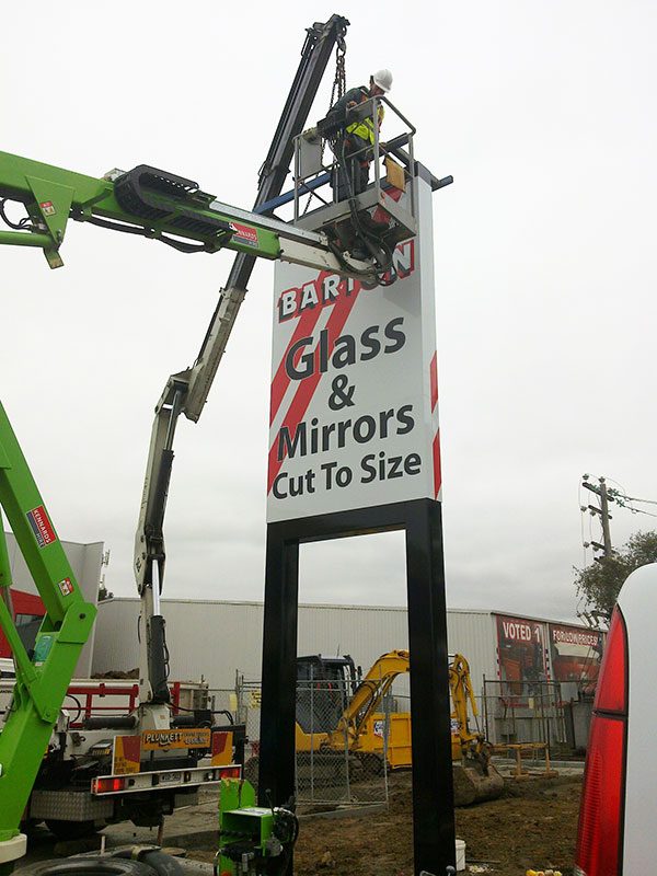 Barton pylon sign