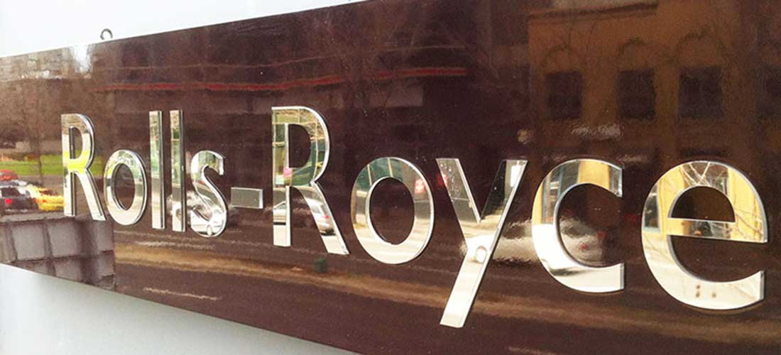 Rolls-Royce stainless steel lettering