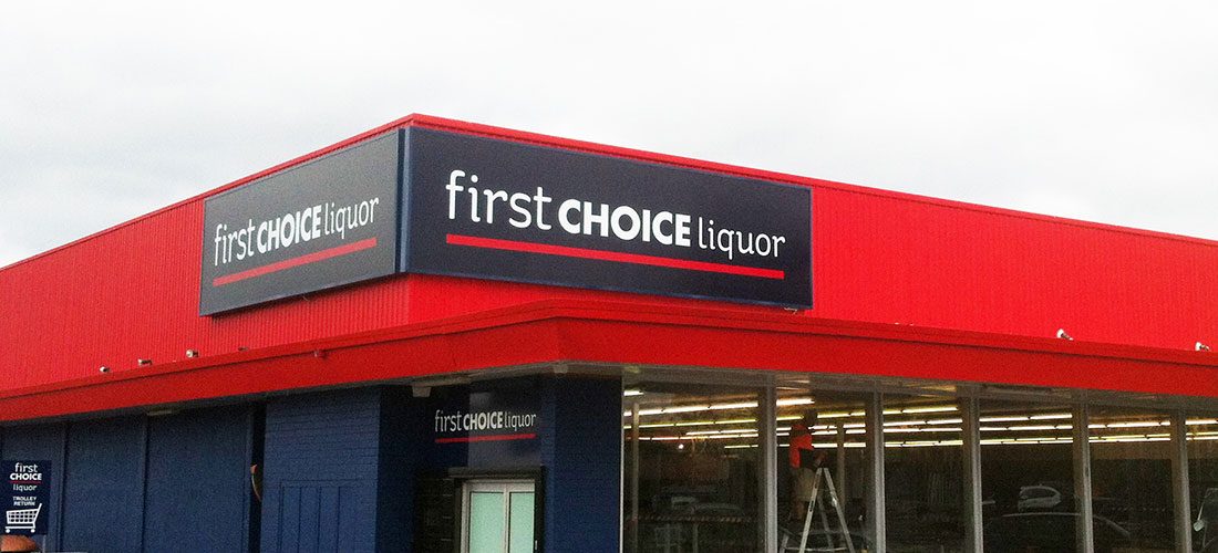 First Choice Liquor light boxes