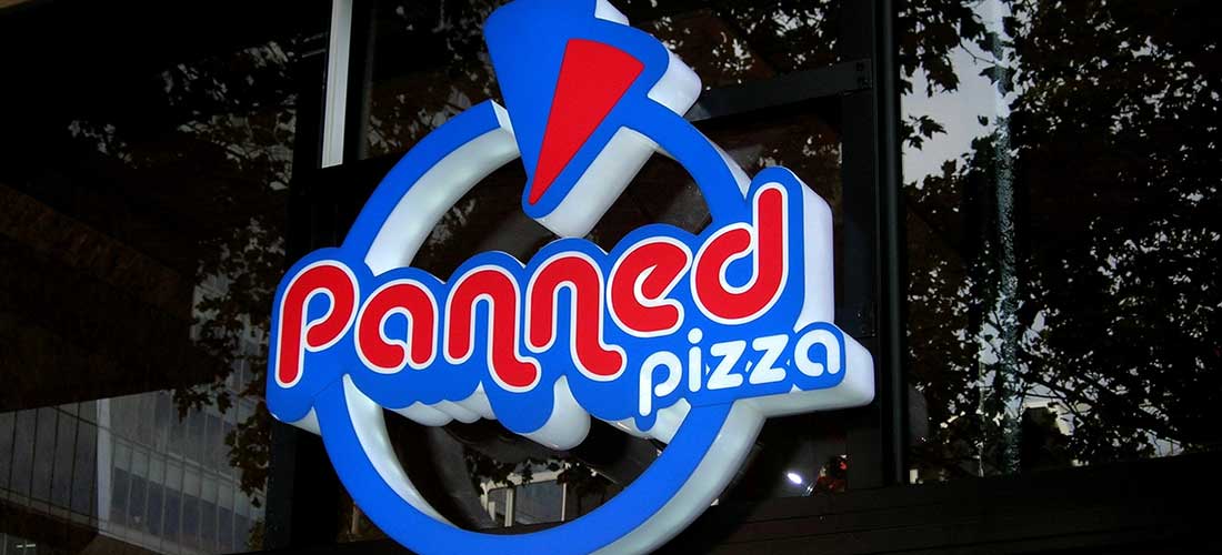 Illuminated Panned Pizza 3D sign